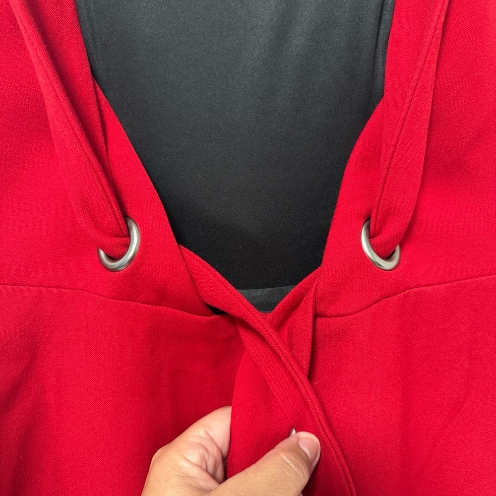 Zara Red Scoop-Neck Fit & Flare Mini Dress A33 - Picture 8 of 11